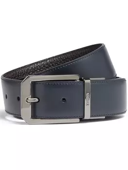 Zegna двусторонний ремень из зернистой кожи, синий