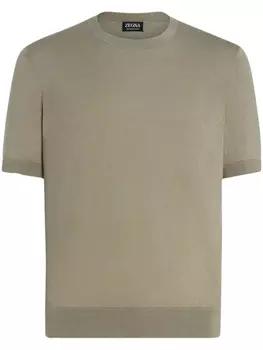 Zegna джемпер Premium с круглым вырезом, зеленый