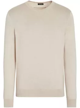 Zegna джемпер с круглым вырезом, нейтральный цвет