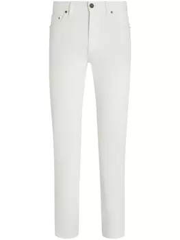 Zegna джинсы Roccia с эффектом потертости, белый