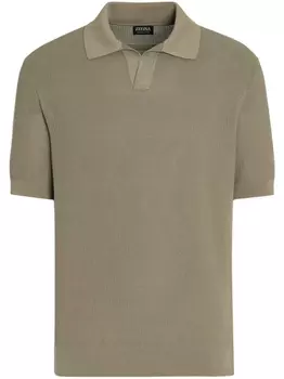 Zegna фактурная рубашка поло, зеленый