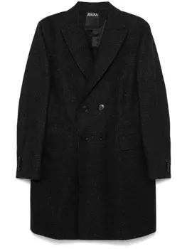 Zegna фактурное пальто, черный