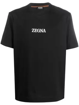 Zegna футболка с логотипом, черный