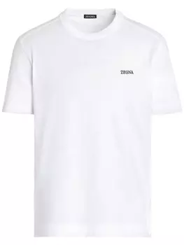 Zegna футболка с вышитым логотипом, белый