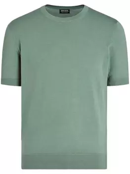 Zegna футболка тонкой вязки, зеленый
