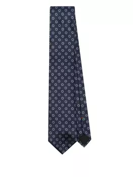 Zegna галстук с геометричным узором, синий