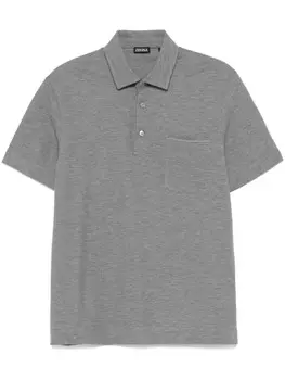 Zegna хлопковая рубашка-поло, серый