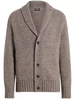 Zegna кардиган с лацканами-шалькой, нейтральный цвет