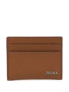 Zegna картхолдер с логотипом, коричневый