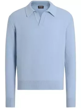 Zegna кашемировая рубашка поло Oasi, синий