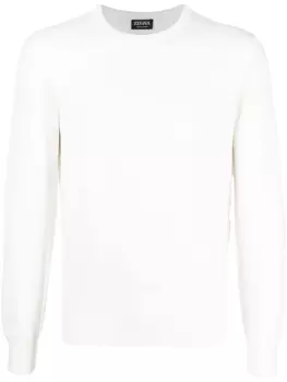 Zegna кашемировый свитер с круглым вырезом, белый