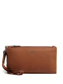 Zegna клатч с логотипом, коричневый