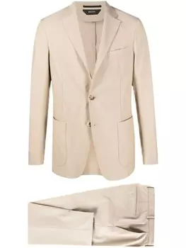 Zegna костюм с однобортным пиджаком, нейтральный цвет