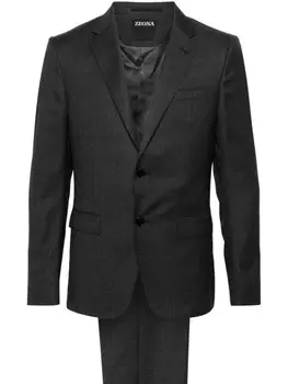 Zegna костюм в клетку, серый