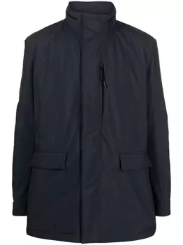 Zegna куртка на молнии с капюшоном, синий