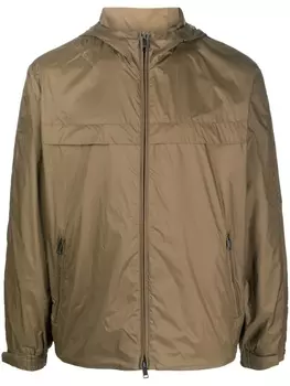 Zegna куртка на молнии с капюшоном, зеленый