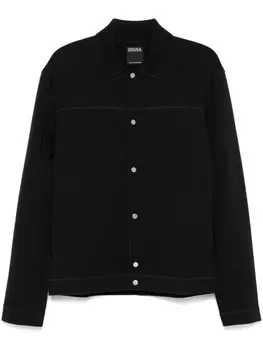 Zegna куртка-рубашка из джерси, черный