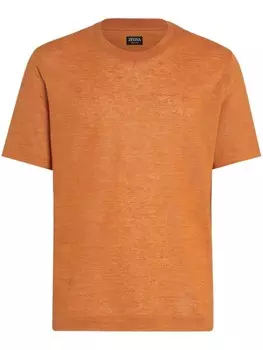 Zegna льняная футболка, оранжевый