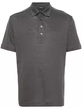 Zegna льняная рубашка поло, серый