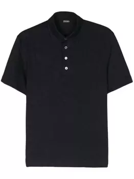 Zegna льняная рубашка поло, синий