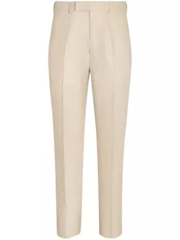 Zegna льняные брюки Oasi прямого кроя, нейтральный цвет