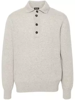 Zegna меланжевый джемпер, нейтральный цвет