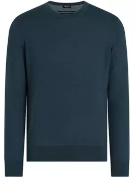 Zegna меланжевый джемпер, синий