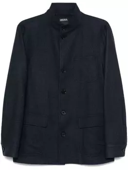 Zegna меланжевый пиджак, синий