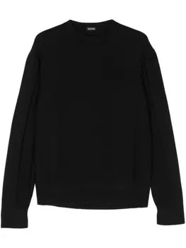 Zegna начесанный свитер, черный