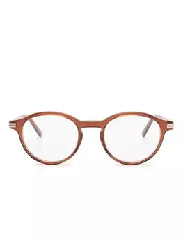 Zegna очки в круглой прозрачной оправе, коричневый