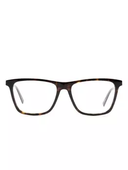 Zegna очки в квадратной оправе черепаховой расцветки, коричневый