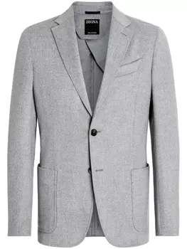 Zegna однобортный кашемировый пиджак Oasi, серый