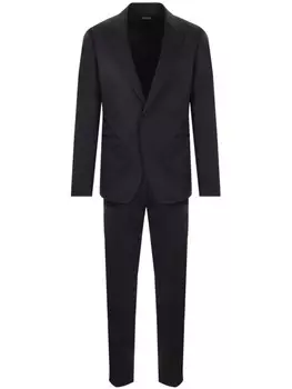 Zegna однобортный костюм, черный