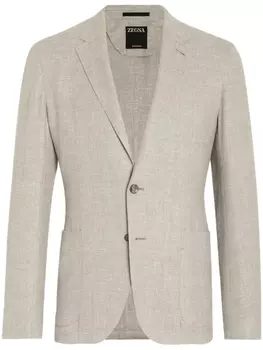 Zegna однобортный пиджак, нейтральный цвет