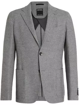 Zegna пиджак из смесовой шерсти, серый