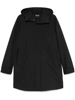 Zegna плащ с капюшоном, черный