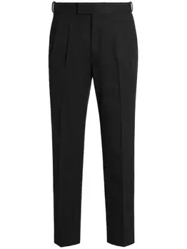 Zegna pleat-detail straight-leg trousers, черный
