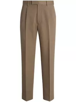 Zegna плиссированные брюки, коричневый