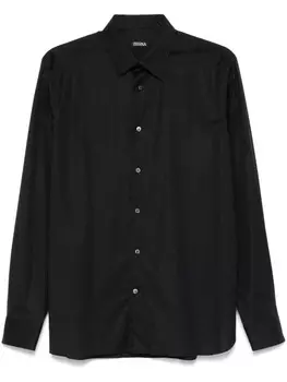 Zegna поплиновая рубашка, черный