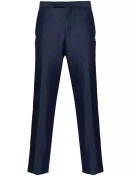 Zegna прямые брюки со складками, синий