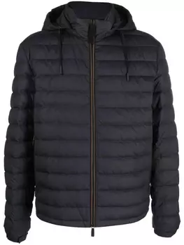 Zegna пуховик с капюшоном, синий