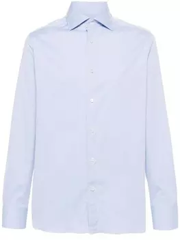 Zegna рубашка из твила, синий