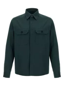 Zegna рубашка на пуговицах, зеленый