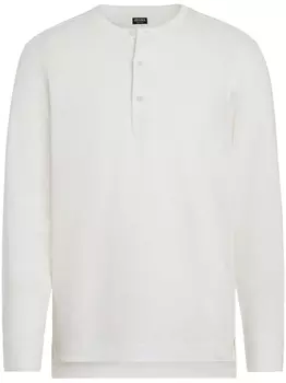 Zegna рубашка поло Henley без воротника, белый