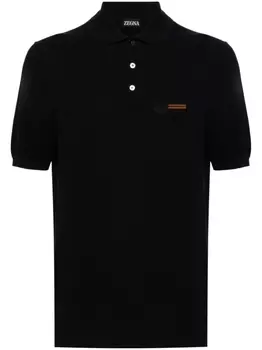 Zegna рубашка поло из ткани пике, синий