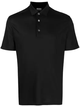 Zegna рубашка поло с короткими рукавами, черный