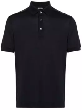Zegna рубашка поло с короткими рукавами, синий