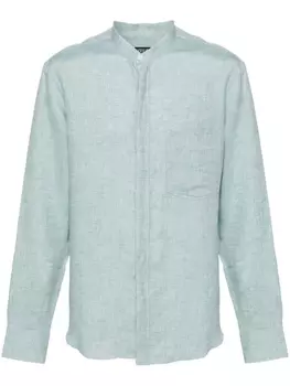 Zegna рубашка с декоративной строчкой, зеленый