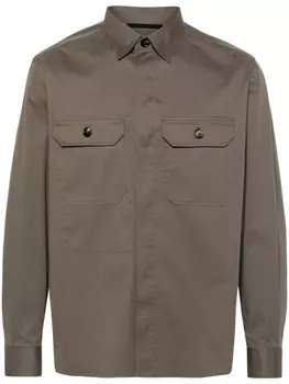 Zegna рубашка с длинными рукавами, коричневый