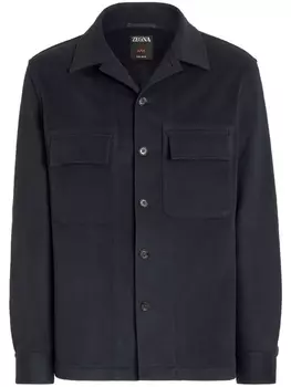 Zegna рубашка с длинными рукавами, синий